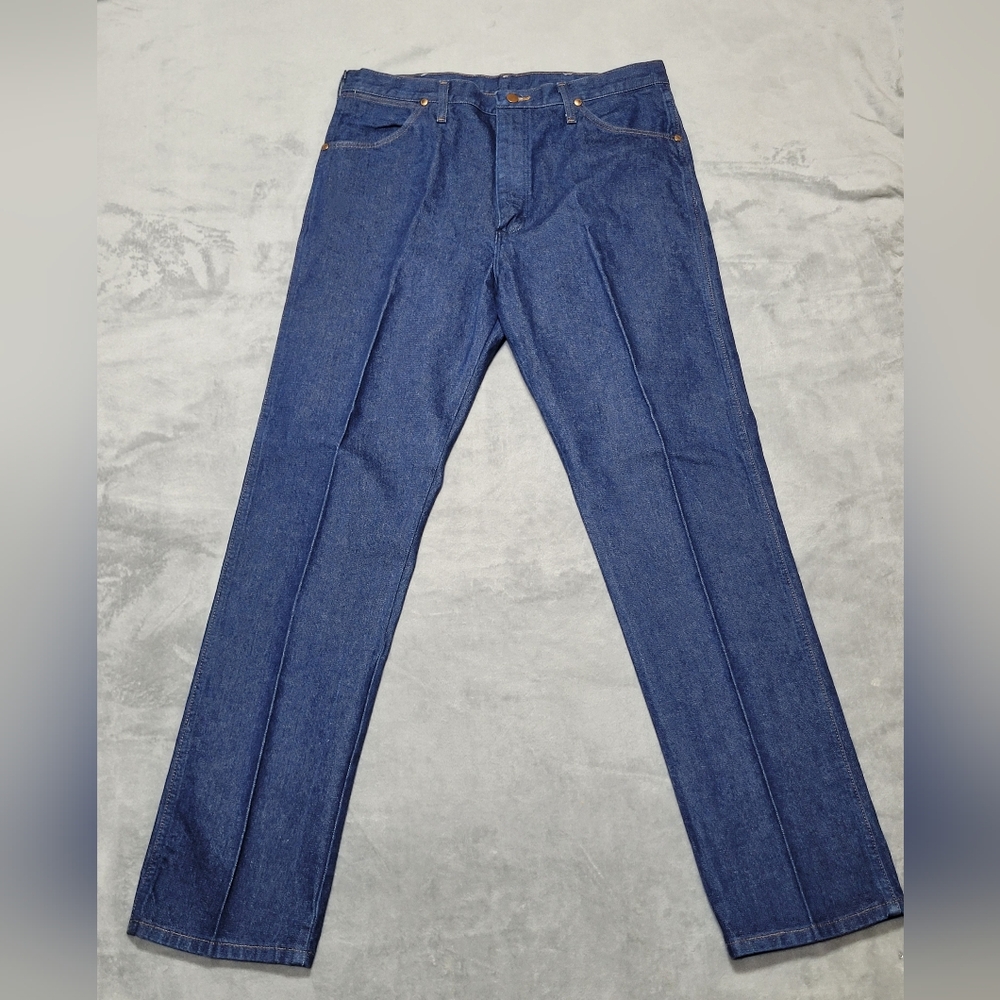 Mens Wrangler Blue Jeans 37x34 Denim 13MWZ